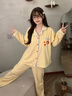 另約奶黃格子睡衣女春秋款可愛(ài)簡(jiǎn)約風(fēng)高級感長(cháng)袖長(cháng)褲冬季可外穿家居服 82639 黃格番茄貓 2XL 曬單實(shí)拍圖