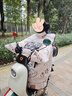 樂(lè )睦唯（L'AMAVO）電動(dòng)車(chē)擋風(fēng)被親子分離式雙人冬季加絨加厚防風(fēng)防水防寒保暖保護罩 櫻桃兔【可放兒童座椅+可視窗】 默認 曬單實(shí)拍圖