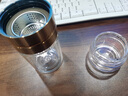 GERTHRON德國品牌玻璃杯泡茶杯茶水分離高端杯男過(guò)濾獨立茶倉雙層男士水杯 香檳金300ml 帶杯套杯刷 曬單實(shí)拍圖