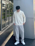 哈吉斯（HAZZYS）七夕禮盒男裝 秋款簡約素凈休閑男上衣PHIZ基礎衛(wèi)衣ABTZE0CCI31 乳白色CR XL （180/100A 50） 曬單實拍圖