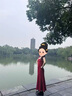 瑜尚臻品 魚(yú)尾茶歇法式紅色方領(lǐng)背心吊帶連衣裙女度假裙女夏季收腰包臀 連衣裙【紅色 S】 曬單實(shí)拍圖