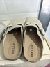 百麗七夕禮物休閑厚底增高勃肯鞋男包頭外穿半拖鞋B3731BH5 杏色 42 曬單實(shí)拍圖