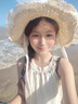 巧丂 編織防曬遮陽(yáng)海邊帽子田園風(fēng)休閑百搭蕾絲沙灘拉菲草帽女大頭圍 草帽【米色】 曬單實(shí)拍圖