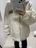 EPETins美式復古刺繡飛行員棒球服女學(xué)生秋季新款寬松百搭情侶外套潮 米白色  M 90-105斤 曬單實(shí)拍圖