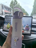 SNOOPY史努比保溫杯兒童喝水杯316L不銹鋼吸管杯子大容量便攜提水壺 紫色480ML-雙飲【316L不銹鋼】杯套 曬單實拍圖