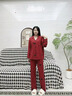 貓人睡衣情侶裝一男一女夫妻兩件套紅色純棉長袖結(jié)婚本命年春秋家居服 地久天長 【100％純棉】 L 女 【推薦100-120斤】 曬單實拍圖