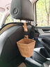 范爺家可水洗牛皮紙車(chē)載垃圾桶水杯架多功能椅背收納袋置物桶車(chē)用垃圾袋 曬單實(shí)拍圖