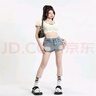 H-KED小個(gè)子牛仔半身裙短款包臀復古高腰女夏季防走光超短裙A字裙 懷舊藍 M（95-105斤） 曬單實(shí)拍圖