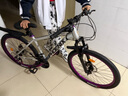 鳳凰山地車自行車成年人男士女士學(xué)生變速碟剎減震全軸承山地自行車 月光銀/碳鋼架/鋁合金雙層輻條輪 26英寸（身高160-180左右） 24速-標(biāo)準(zhǔn)變速 曬單實(shí)拍圖