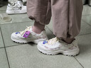 斯凱奇（Skechers）花海熊丨2025老爹鞋女子增高情侶運動(dòng)透氣跑步復古休閑鞋 玫瑰粉/OFPK 38 曬單實(shí)拍圖