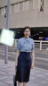 CamalgOri教資面試服裝女職業(yè)通勤上班族穿搭正裝裝半身裙夏季教師穿搭工作 白色襯衫+黑色裙子[套裝] L[建議110-125斤] 均碼 曬單實(shí)拍圖