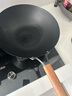 京東京造炒鍋 炒菜燃氣灶電磁爐可用爆炒無涂層防粘 錘紋鈦鐵炒鍋 32cm 曬單實拍圖