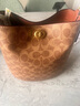 蔻馳（COACH）【品牌直供】七夕禮物女士WILLOW19單肩水桶包棕黃色CW602B4XHG 曬單實拍圖