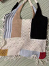 沐霓獨特設計感包包女針織毛線(xiàn)編織包流蘇拼接度假休閑手提單肩托特包 流蘇女拼接針織手提單肩包-白色 曬單實(shí)拍圖