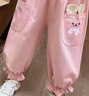 G·DUCK KIDS女童褲子春季新款長(zhǎng)褲可愛(ài)印花薄款燈籠褲中小童春夏休閑百搭褲子 粉紅色 140 曬單實(shí)拍圖