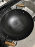 三四鋼雙耳鐵鍋炒菜鍋大老式無(wú)涂層熟鐵燃?xì)庠顚Ｓ脠A底免開鍋42cm 30273 曬單實(shí)拍圖