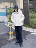 鴨鴨時(shí)空道宇聯(lián)名短款羽絨服男女同款2025新款冬季戶(hù)外極寒面包服外套 月光白色 L (175) 曬單實(shí)拍圖