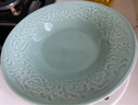 蘇氏陶瓷 SUSHI CERAMICS 青瓷釉陶瓷盤花開富貴湯盤子4件套裝餐具 曬單實(shí)拍圖