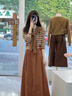 可茵（Keyin）連衣裙女裝2025年新款秋冬搭配一整套今年流行小香風(fēng)毛衣半身裙子 毛衣（披肩）+半身裙 M 曬單實(shí)拍圖