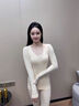 密汐皙迪（micisty）保暖內(nèi)衣女士秋衣秋褲套裝薄款發(fā)熱緊身打底棉毛衫內(nèi)穿冬季 淺膚色[羊毛蠶絲+養(yǎng)膚+美體 L [適合100-120斤] 曬單實拍圖