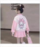 迪士尼（Disney）女童洋氣美樂(lè )蒂棒球服套裝春秋2025新款女孩百褶裙外套時(shí)尚三件套 粉色 三件套 110 cm 曬單實(shí)拍圖