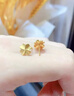 老鳳祥黃金耳釘女款足金幸運(yùn)四葉草純金耳釘飾七夕情人節(jié)禮物送女友老婆 （今/次日達(dá)）四葉草耳釘金約1.0g*禮盒*賀卡 曬單實(shí)拍圖