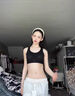 LEONISA2025新款前扣內(nèi)衣女提拉聚攏防下垂駝背塑形美背運動背心式文胸罩 黑色 M [32/70ABC] 曬單實拍圖