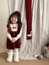 班喜迪女童連衣裙秋裝2025新款洋氣寶寶周歲禮服兒童毛衣公主裙春秋裙子 紅色 90 cm 曬單實(shí)拍圖