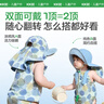 kocotreekk樹兒童防曬帽男女童帽子防紫外線大披肩帽雙面可戴 日光藍(lán) S 曬單實(shí)拍圖