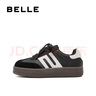 百麗（Belle）時(shí)尚拼色德訓鞋女童商場(chǎng)同款休閑復古板鞋3791DC84 黑色 35碼 曬單實(shí)拍圖