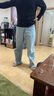 優(yōu)衣庫(kù)男裝女裝寬松直筒牛仔褲/水洗產(chǎn)品25秋冬新款479322 475551 479322/63天藍(lán)色 33 /175/84A 曬單實(shí)拍圖