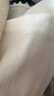 尚都比拉【含亞麻】優(yōu)雅通勤V領(lǐng)雙層面料五分花苞袖寬松褶藝肌理雪紡衫 米白色 L 曬單實拍圖