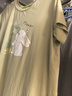 芬騰夏季薄款短袖純棉家居服大碼可愛睡衣全棉女款連衣睡裙 草綠 L 曬單實拍圖