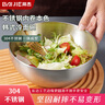 拜杰韓式冷面碗拌飯碗20cm不銹鋼大碗湯碗韓國料理餐具泡面碗 銀色 曬單實(shí)拍圖