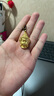 中國黃金（CHINA GOLD）佛頭黃金吊墜足金如來(lái)佛項鏈大日如生日禮物送女友老婆教師節禮物 大日如來(lái)佛頭吊墜【黑繩】 約5g 曬單實(shí)拍圖
