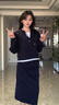 欣妃羽衛衣半身裙兩件套女秋季2025新款減齡高級感休閑套裝 藏青色 L 曬單實(shí)拍圖