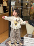 mlgt kids童裝女童套裝洋氣兒童衛(wèi)衣兩件套寶寶運(yùn)動(dòng)服春秋休閑衣服 豹紋款-米白色 90 曬單實(shí)拍圖