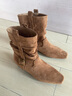 卓詩(shī)尼美拉德堆堆靴女復古尖頭2026新款春季粗跟中筒西部牛仔靴短靴 駝色 37 曬單實(shí)拍圖
