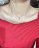 ICESTRELLA18pt950鉑金項鏈女六爪單鉆莫桑石鎖骨鏈純金鉆石簡約單吊墜 1克拉套鏈 曬單實拍圖