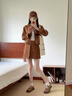 ZHR英倫單鞋女春秋圓頭平底女鞋時(shí)尚舒適休閑百搭鞋子女 AH699棕色37 曬單實(shí)拍圖