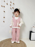 G.DUCKKIDS女童春秋套裝2025新款兒童時髦休閑女寶寶秋裝洋氣馬甲衣服三件套 粉紅色 LTX花邊雙口袋三件套 80 cm 曬單實拍圖
