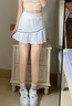 kawasaki 川崎羽毛球服運動(dòng)網(wǎng)球短裙女防走光半身裙A2754 白色 L  曬單實(shí)拍圖