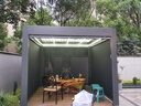 鑄梵戶外涼亭庭院鋁合金電動(dòng)歐式遮陽(yáng)棚別墅花園樓頂現(xiàn)代帶燈中式亭子 現(xiàn)代電動(dòng)款：3*3米-4簾【灰色】 曬單實(shí)拍圖