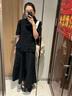 無印良品（MUJI）女式 涼感 寬擺裙 長半身裙女裙子25年夏季 女裝涼感物語BE1VTC5S 黑色 L （165/70A） 曬單實(shí)拍圖