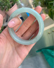 KNRIQUEN玉鐲子翡翠手鐲A貨天然玉鐲手鐲玉真品淺綠情人節(jié)送女友生日禮物 翡翠手鐲【附國檢證書+代寫賀卡】 60號 曬單實拍圖