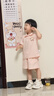 ASK JUNIOR女童套裝夏薄款小童華夫格POLO衫短褲運動(dòng)跑步兩件套 粉色 110  曬單實(shí)拍圖