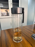 米家玻璃杯 雙層帶茶隔水杯 耐高溫泡茶杯  加厚透明杯子400mL 金屬灰 曬單實拍圖