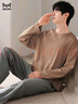 貓人睡衣男100%純棉四季男士睡衣新款全棉春秋冬季長(cháng)袖家居服套裝 流行潮款【100%純棉 不起球】 2XL 【建議135-150斤】 曬單實(shí)拍圖