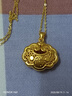 中國黃金（CHINA GOLD）足金平安鎖福字吊墜長命鎖項鏈送寶寶七夕情人節(jié)禮物送女朋友老婆 平安鎖吊墜【贈925鏈】 約3.4g 曬單實拍圖
