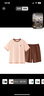 松山棉店商場(chǎng)同款松團(tuán)兒短袖短褲家居服套裝睡衣可外穿情侶涼感夏季薄款 女士-超凡粉 L （女士165，男士175） 曬單實(shí)拍圖